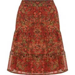Spódnica z falban w deseń paisley bonprix czerwony paisley. Czerwone spódniczki damskie bonprix, bez wzorów, z poliesteru. Za 79,99 zł.