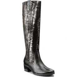 Kozaki CAPRICE - 9-25518-29 Blk.Metal.Comb 095. Czarne buty zimowe damskie Caprice, ze skóry, przed kolano, na wysokim obcasie, na obcasie. W wyprzedaży za 359,00 zł.