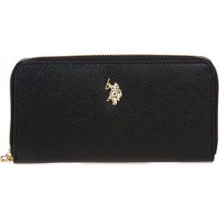 U.S. POLO ASSN. portfel damski Jones Large zip around wallet czarny. Czarne portfele damskie U.S. Polo Assn., bez wzorów. Za 209,00 zł.