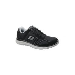 Buty Skechers Satisfaction 58350-BKGY. Czarne trampki męskie Skechers, bez wzorów, bez zapięcia. Za 199,99 zł.