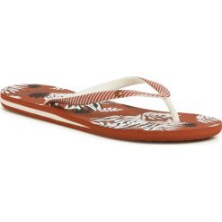 Japonki ROXY - ARJL100870 Rus. Pomarańczowe klapki damskie Roxy, bez wzorów, z tworzywa sztucznego, bez obcasa. Za 119,00 zł.