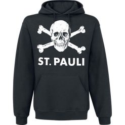 Bluzy męskie: FC St. Pauli Skull I Bluza z kapturem czarny