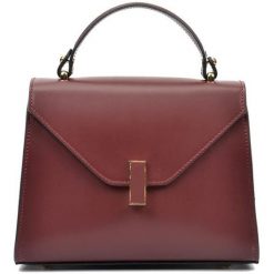 Torebki klasyczne damskie: Skórzana torebka w kolorze bordowym – (S)20 x (W)24 x (G)10 cm