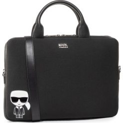 Torba na laptopa KARL LAGERFELD - 201W3205 Black. Czarne torby męskie skórzane KARL LAGERFELD, bez wzorów, z materiału. W wyprzedaży za 429,00 zł.