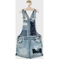 Desigual - Ogrodniczki dziecięce 104-164 cm. Niebieskie jeansy dziewczęce Desigual, bez wzorów, z elastanu. Za 299,90 zł.