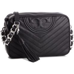 Torebka TORY BURCH - Fleming Distressed Camega Bag 54275 Black 001. Czarne listonoszki damskie Tory Burch, bez wzorów, ze skóry, bez dodatków. W wyprzedaży za 1119,00 zł.