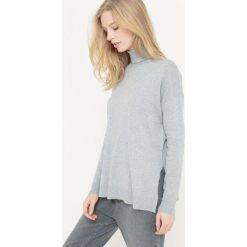 Sweter z golfem z bawełny i jedwabiu. Szare golfy damskie La Redoute Collections, l, z bawełny. Za 115,50 zł.
