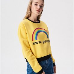 Bluza Eww people - Żółty. Żółte bluzy damskie Sinsay, s, bez wzorów, bez rękawów, bez kaptura. Za 39,99 zł.