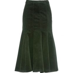 Spódnica sztruksowa ze stretchem bonprix nocny oliwkowy. Zielone spódniczki damskie bonprix, bez wzorów, ze sztruksu. Za 129,99 zł.