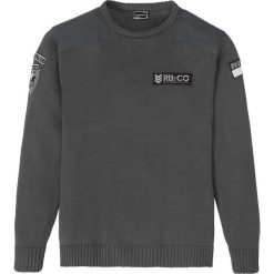 Sweter bonprix antracytowy. Szare swetry męskie bonprix, s, bez wzorów, z okrągłym kołnierzem, bez kaptura. Za 99,99 zł.