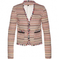Żakiet z przędzy boucle bonprix beżowo-kolorowy. Brązowe żakiety damskie bonprix, bez wzorów. Za 89,99 zł.
