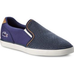 Tenisówki LACOSTE - Jouer Slip On 118 4 Cam 7-35CAM0048ND1 Nvy/Dk Blu. Niebieskie tenisówki męskie Lacoste, z gumy. W wyprzedaży za 239,00 zł.