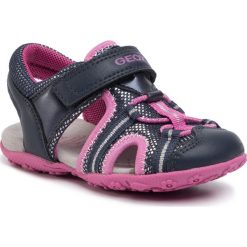 Sandały GEOX - B Sand Roxanne B B02D9B 0BCEW C4268 S Navy/Fuchsia. Różowe sandały dziewczęce Geox, ze skóry ekologicznej, bez zapięcia. Za 199,00 zł.