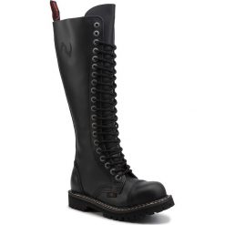 Glany NAGABA - 020H Czarny Bosman. Czarne glany damskie Nagaba, ze skóry, klasyczne, bez obcasa, bez zapięcia. W wyprzedaży za 299,00 zł.