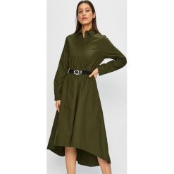 Liu Jo - Sukienka. Żółte sukienki damskie Liu Jo, na co dzień, w paski, z bawełny, casualowe, z włoskim kołnierzykiem, z długim rękawem, długie, maxi, rozkloszowane. Za 899,90 zł.