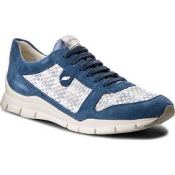 Sneakersy GEOX - D Sukie A D52F2A 022ZI C4J1L Denim/Lt Grey. Niebieskie półbuty damskie Geox, na co dzień, bez wzorów, ze skóry, bez obcasa, na płaskiej podeszwie, bez zapięcia. W wyprzedaży za 239,00 zł.