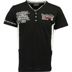 Koszulka "Jideal" w kolorze czarnym. Czarne koszulki męskie Geographical Norway Men, m, z haftami, z bawełny, bez kołnierzyka, bez rękawów. W wyprzedaży za 55,95 zł.