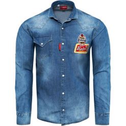 Koszula męska jeansowa Recea. Koszule męskie Recea, xl, bez wzorów, z elastanu, eleganckie. Za 109,00 zł.