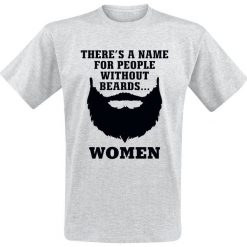 T-shirty męskie z nadrukiem: People Without Beards T-Shirt odcienie szarego