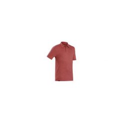 Koszulka trekkingowa polo z krótkim rękawem -TRAVEL 500 MERINO męska. Pomarańczowe koszulki męskie FORCLAZ, m, bez wzorów, z wełny, z krótkim rękawem. Za 129,99 zł.