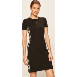 Fila - Sukienka. Czarne sukienki damskie Fila, na co dzień, s, bez wzorów, z elastanu, casualowe, z okrągłym kołnierzem, z krótkim rękawem, krótkie, mini, proste. Za 259,90 zł.