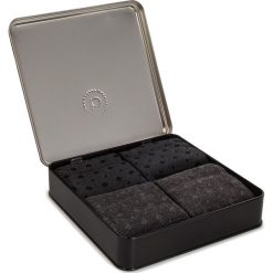 Zestaw 4 par wysokich skarpet męskich BUGATTI - 6884X Diamond Black 610. Szare skarpetki męskie Bugatti, bez wzorów, z elastanu. Za 79,00 zł.