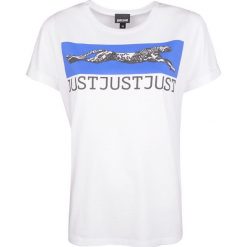 Just Cavalli T-shirt. Bluzki damskie Roberto Cavalli, z nadrukiem, z bawełny, z okrągłym kołnierzem. Za 249,00 zł.