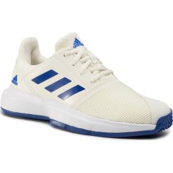 Buty adidas - CourtJam xJ EH1104 Owhite/Royblu/Ftwwht. Brązowe buty sportowe damskie Adidas, bez wzorów, z materiału, sportowe, tenisowe. W wyprzedaży za 149,00 zł.