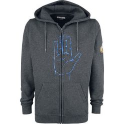 Star Trek Raumschiff Bluza z kapturem rozpinana odcienie ciemnoszarego. Szare bluzy męskie marki Star Trek, l, z nadrukiem, z kapturem. Za 199,90 zł.