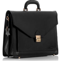 Brązowa teczka biznesowa Halsted 15,6". Pomarańczowe torby męskie skórzane Mcklein, w paski, eleganckie, na ramię, duże. Za 849,00 zł.