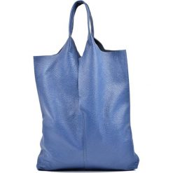 Torebki klasyczne damskie: Skórzana torebka w kolorze niebieskim – (D)42 x (S)38 cm