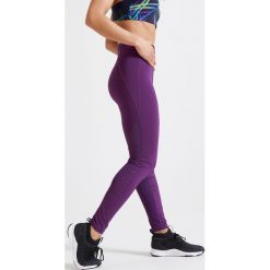 Legginsy fitness cardio 500 damskie. Czarne legginsy sportowe damskie DOMYOS, s, w paski, z elastanu, na fitness i siłownię. Za 89,99 zł.
