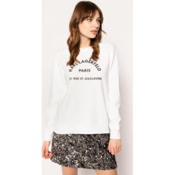 Bluza Karl Lagerfeld Address Logo 201W1801. Białe bluzy damskie KARL LAGERFELD, xl, bez wzorów, z bawełny, bez rękawów, bez kaptura. W wyprzedaży za 699,00 zł.