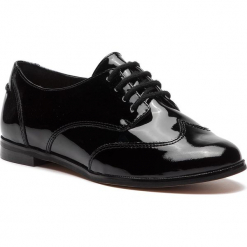 Oxfordy CLARKS - Andora Trick 261271554 Black Patent. Czarne creepersy damskie Clarks, z lakierowanej skóry. Za 329,00 zł.