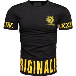 Koszulka męska czarna Recea. Czarne koszulki męskie Recea, xl, z nadrukiem, z bawełny, eleganckie, z klasycznym kołnierzykiem, bez rękawów. Za 29,99 zł.