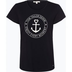 Tom Tailor Denim - T-shirt damski, niebieski. Niebieskie t-shirty damskie marki TOM TAILOR DENIM, s, bez wzorów, z denimu, bez kołnierzyka. Za 39,95 zł.