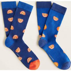 Mango Man - Skarpety Orange (2-pak). Niebieskie skarpetki męskie Mango Man, bez wzorów, z elastanu. Za 49,90 zł.