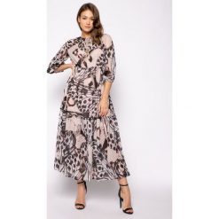 Sukienka koktajlowa Trussardi Jeans Long Fil Coupe Butterfly Print 56D00350. Brązowe sukienki damskie Trussardi Jeans, bez wzorów, z poliesteru, wizytowe, bez kołnierzyka, bez rękawów. W wyprzedaży za 1299,00 zł.