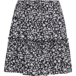 Spódnica mini bonprix czarno-biały. Czarne spódniczki damskie bonprix, w kwiaty, mini. Za 89,99 zł.
