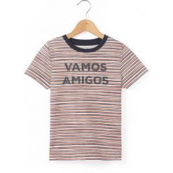 T-shirty chłopięce: Koszulka z okrągłym kołnierzem w paski