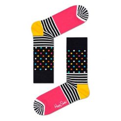 Skarpety Happy Socks Stripes & Dots (SDO01-9000). Szare skarpetki damskie Happy Socks, z bawełny. Za 23,99 zł.