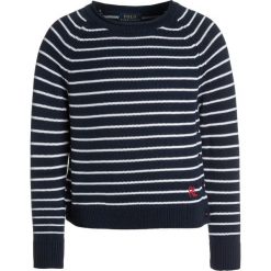 Polo Ralph Lauren EYELET Sweter summer navy/white. Niebieskie swetry dziewczęce marki Polo Ralph Lauren, z bawełny, polo. Za 399,00 zł.