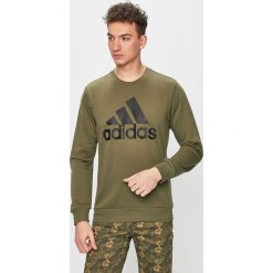 Adidas Performance - Bluza. Zielone bluzy męskie adidas Performance, s, z nadrukiem, z bawełny, z okrągłym kołnierzem, bez rękawów, bez kaptura. W wyprzedaży za 169,90 zł.