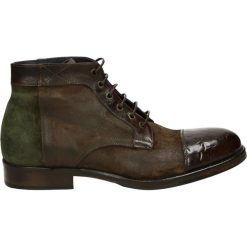 Botki męskie - 10077 HOU BRU. Brązowe botki męskie Venezia, ze skóry. Za 679,00 zł.