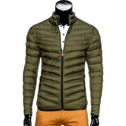Kurtka męska jesienna pikowana C299 - oliwkowa. Zielone kurtki męskie Ombre Clothing, na jesień, s, bez wzorów, z poliesteru, bez kaptura. Za 89,00 zł.