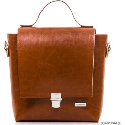 SKÓRZANA LISTONOSZKA RETRO PAOLO PERUZZI Z-11. Brązowe listonoszki damskie Pakamera, bez wzorów, eleganckie, bez dodatków. Za 189,00 zł.