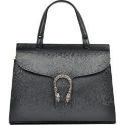 Torebki klasyczne damskie: Skórzana torebka w kolorze czarnym – 25 x 31 x 13 cm