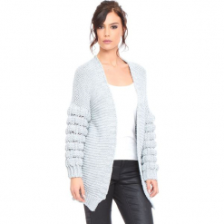 Kardigan "Shai" w kolorze szarym. Szare kardigany damskie marki Cosy Winter, s, ze splotem. W wyprzedaży za 181,95 zł.