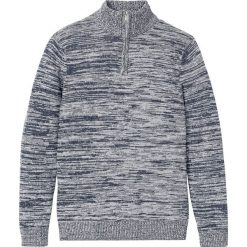 Sweter z lekkiej bawełny z recyklingu bonprix niebiesko-szary melanż. Niebieskie swetry męskie bonprix, s, melanż, z bawełny. Za 44,99 zł.