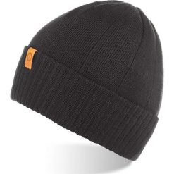 Czapka męska zimowa zawijana Brodrene CZ8 czarna - Czarny. Czarne czapki męskie Brødrene, na zimę, bez wzorów, eleganckie. Za 31,99 zł.